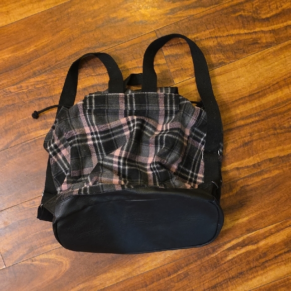 Candie's Plaid Backpack with Black and Pink Accents - Picture 4 of 9